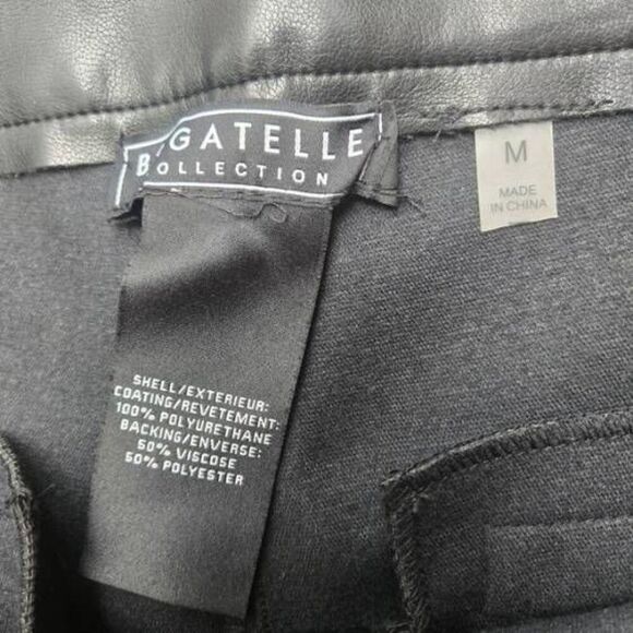 Bagatelle faux leather black pants women's high waisted warm fall style size med - Picture 2 of 9